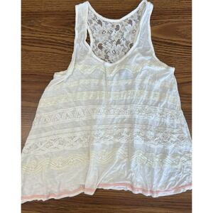 Daytrip Small Cream Tank Lace‎ Boho Shear